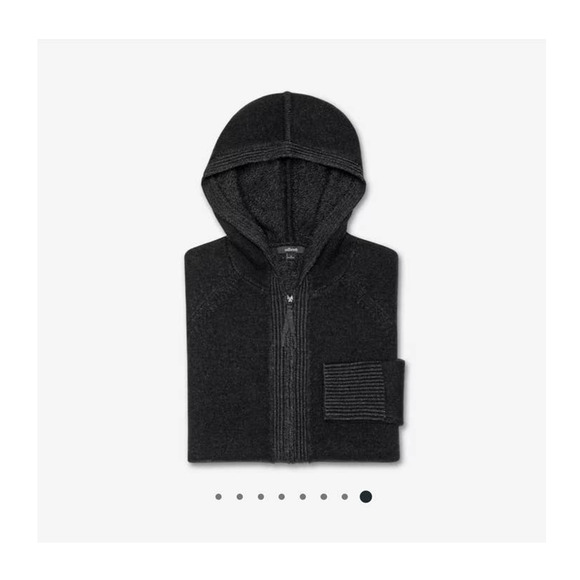 NWT allbirds The Hoodie full zip merino wool hooded sweater - XL - black - XL - Picture 2 of 9